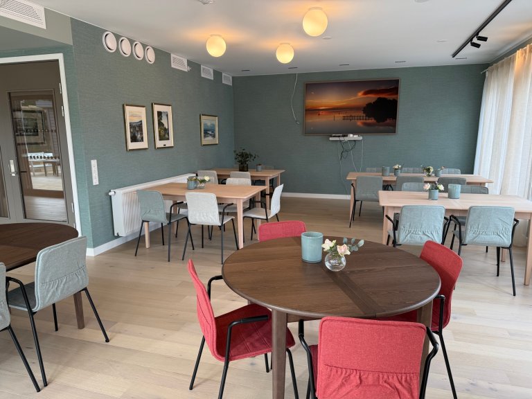 Hyggelige fellesområder står klare til bruk. Foto: Kirsten Syvertsen